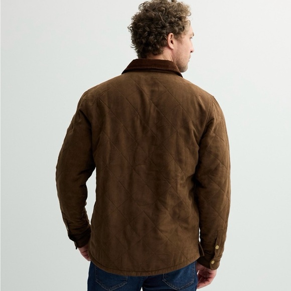 Sonoma Men’s Brown Quilted Barn Jacket Faux Suede Corduroy Collar NWT Small - Picture 6 of 6